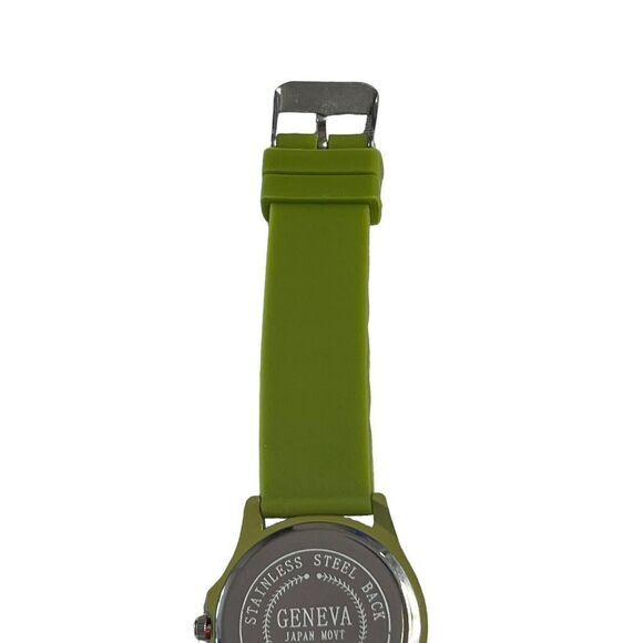 GENEVA 5573 Women's Watch Green‎ Silicone Band Arabic Numerals Round Face 9 in - Picture 9 of 12